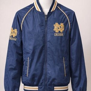 Vintage Notre Dame Navy Blue Bomber Jacket